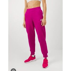 Puma Women's Magenta Sweatpants Joggers Logo Comfort Fit Size Small